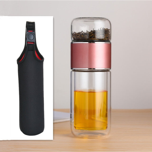 Portable Glass Tea Infuser Tumbler - gadgetsry